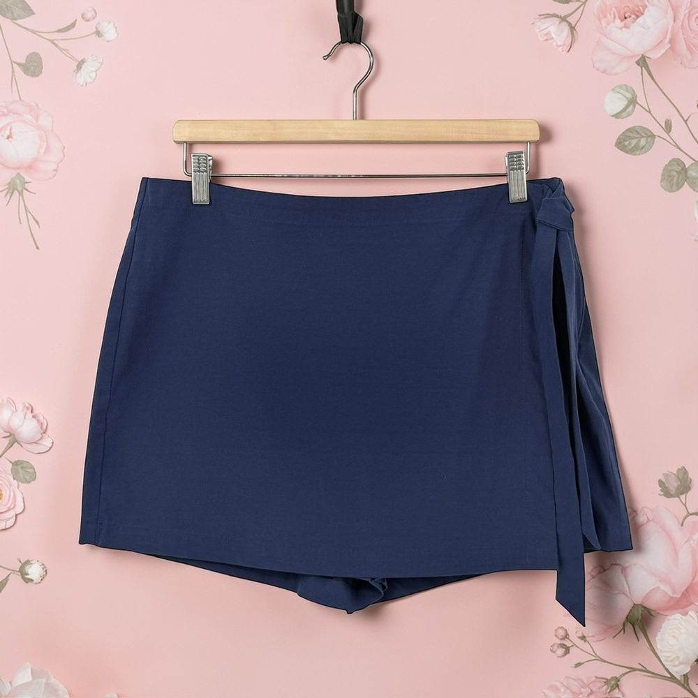 Southern Tide Front Tie Navy Blue Coastal Preppy Skort 12